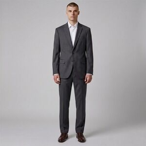 Banana Republic Tailored Suit Men 38S 31x29 Charcoal Gray Cerruti Italia Fabric